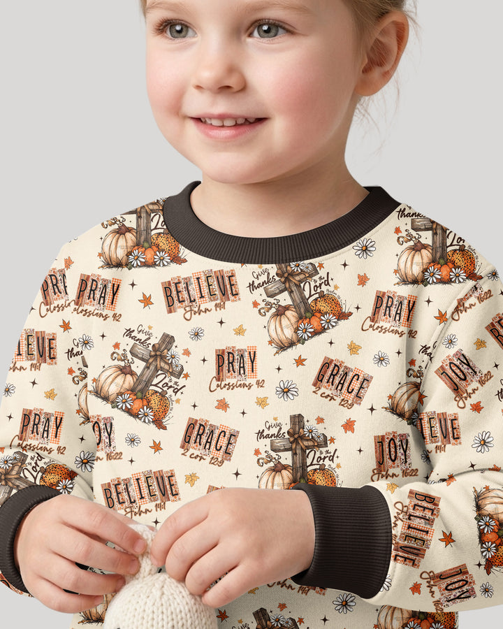 Floral Fall Give Thanks To The Lord Bamboo Crewneck Sweatshirt