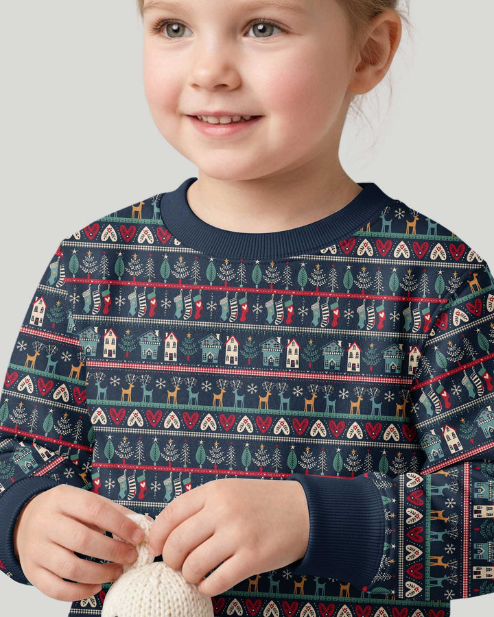 Vintage Nordic Christmas Bamboo Crewneck Sweatshirt