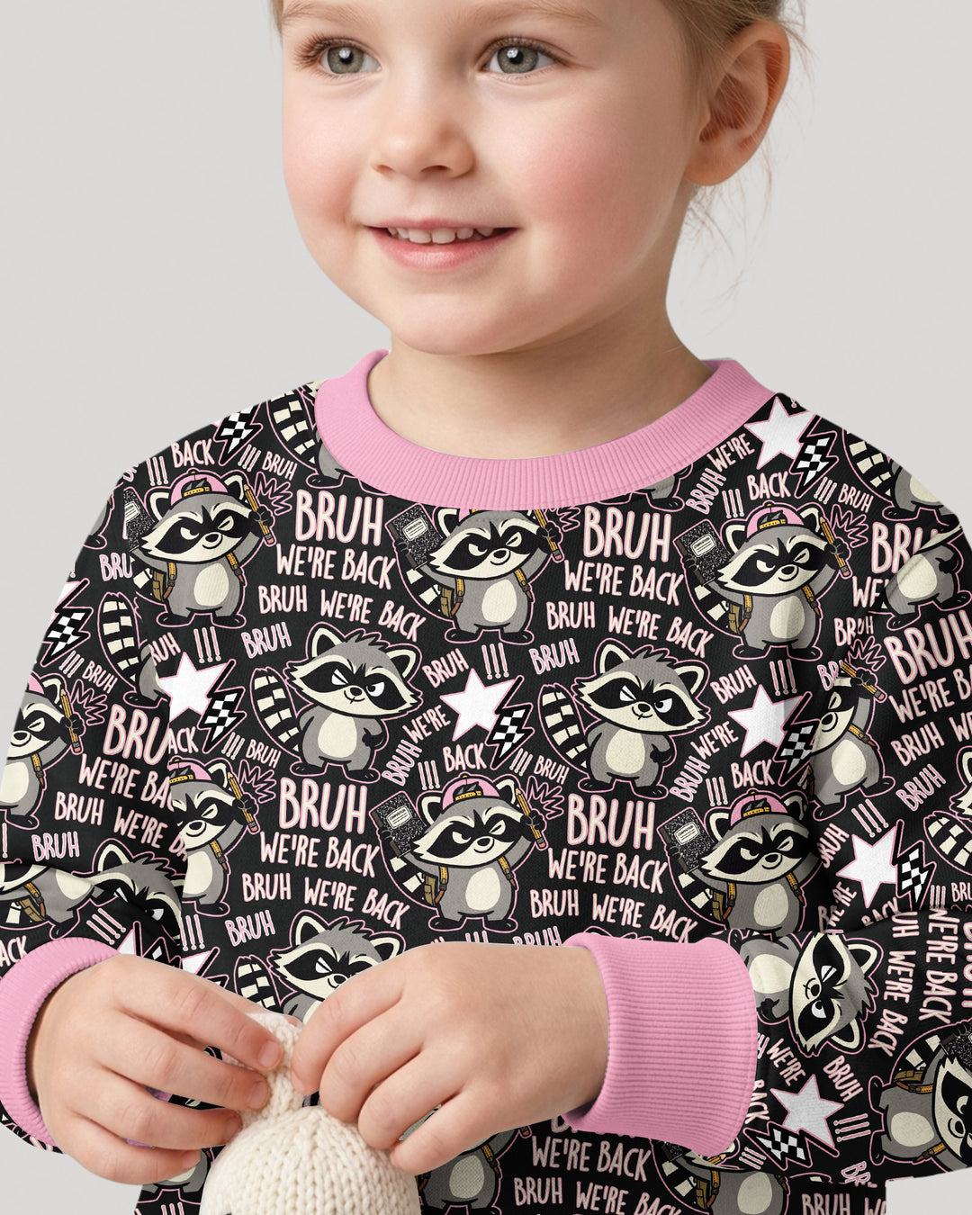 Bruh We're Back Raccoon Bamboo Crewneck Sweatshirt