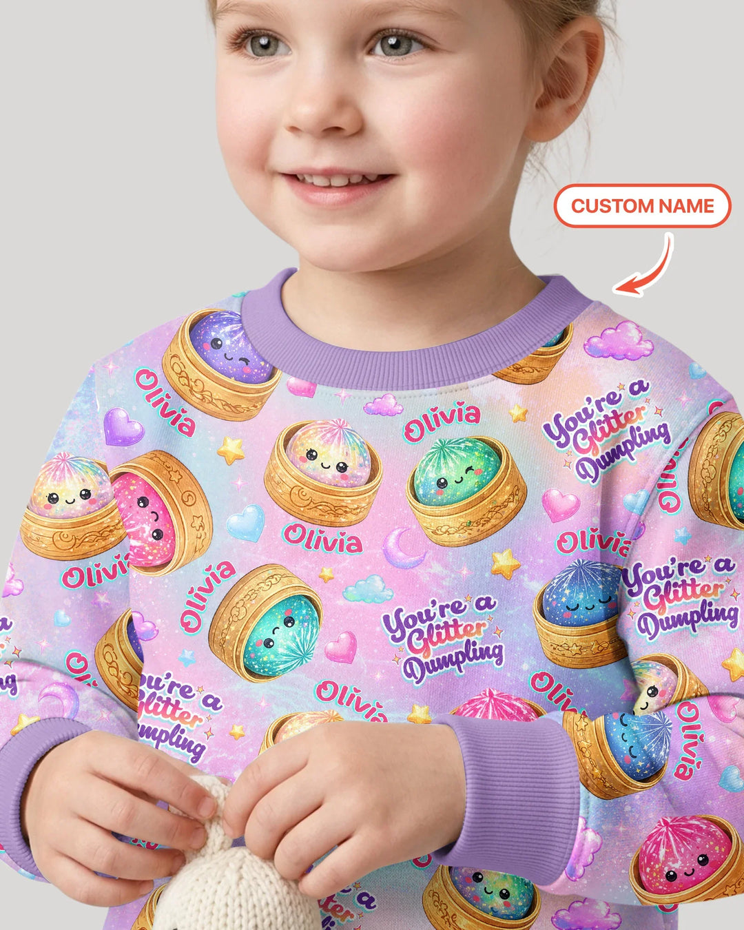 Custom Name You're A Glitter Dumpling Bamboo Crewneck Sweatshirt