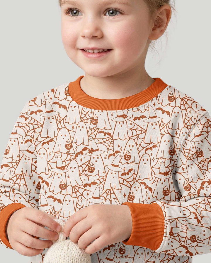 Boo Trick or Treat Ghosts Halloween Bamboo Crewneck Sweatshirt
