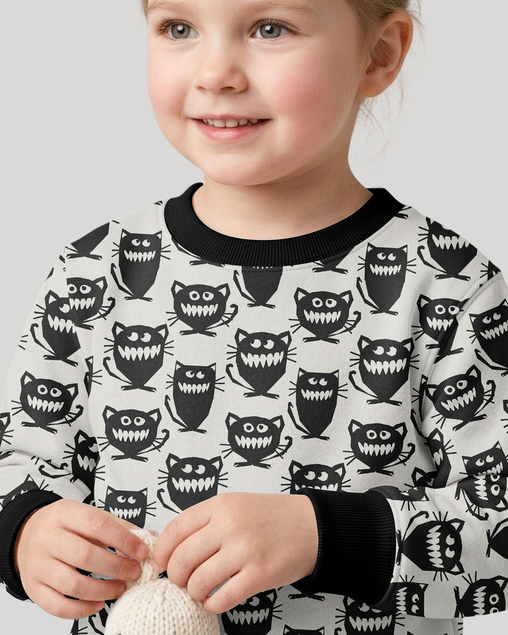 Halloween Monster Cats Bamboo Crewneck Sweatshirt
