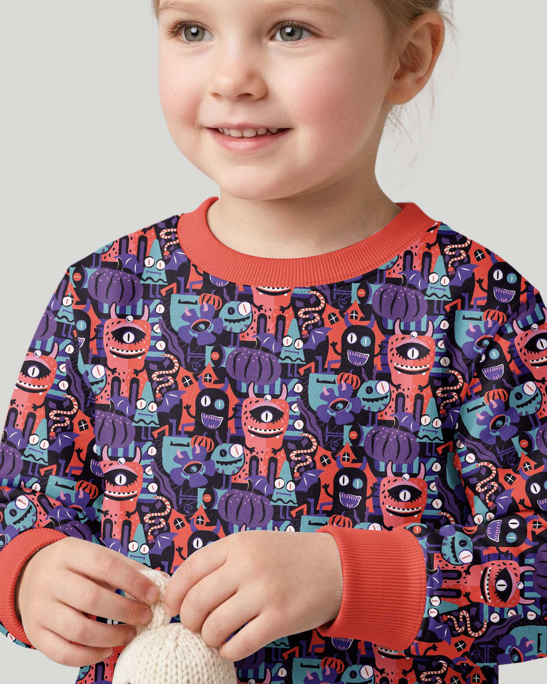 Halloween Multi Eyed Monsters Bamboo Crewneck Sweatshirt