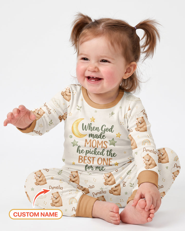 When God Made Moms Bamboo Two Piece Long Sleeve Pajama Set
