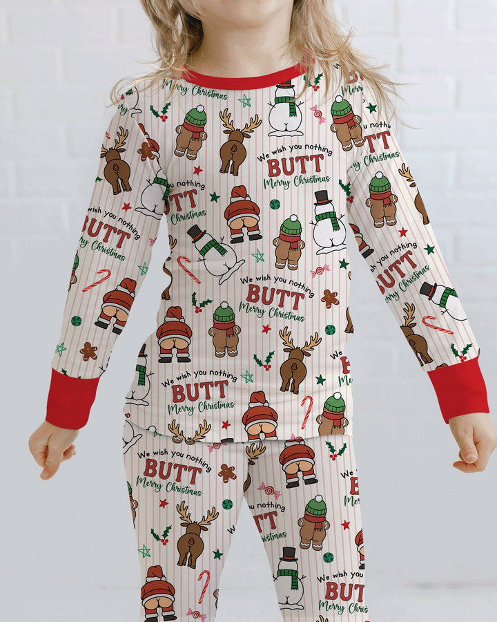 We Wish You Nothing Butt Merry Bamboo Two Piece Long Sleeve Pajama Set
