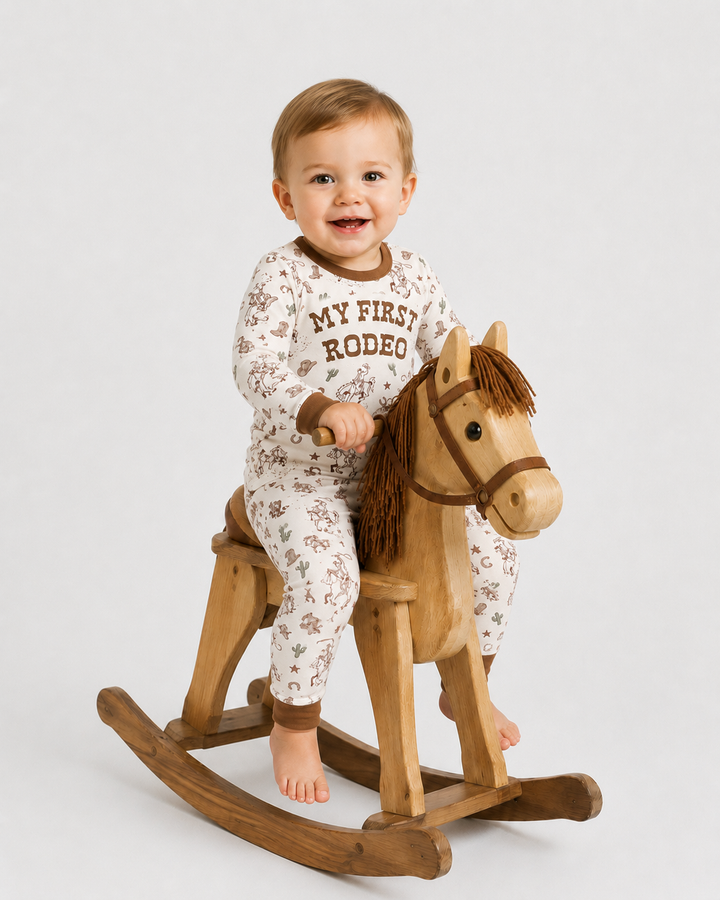 Personalized My First Rodeo Bamboo Two Piece Long Sleeve Pajama Set