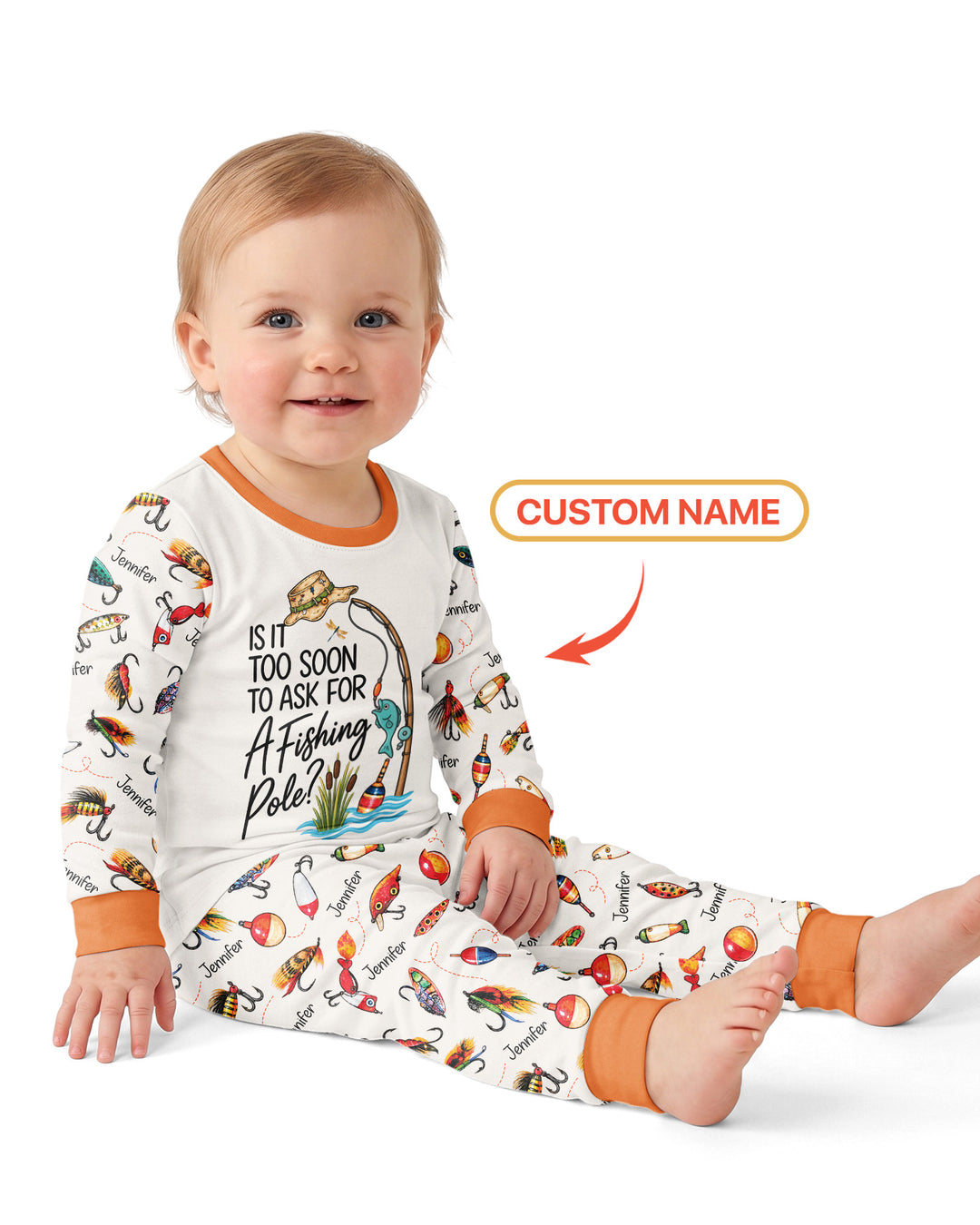 Custom Name Is It Too Soon to Ask for a Fishing Pole Bamboo Two Piece Long Sleeve Pajama Set
