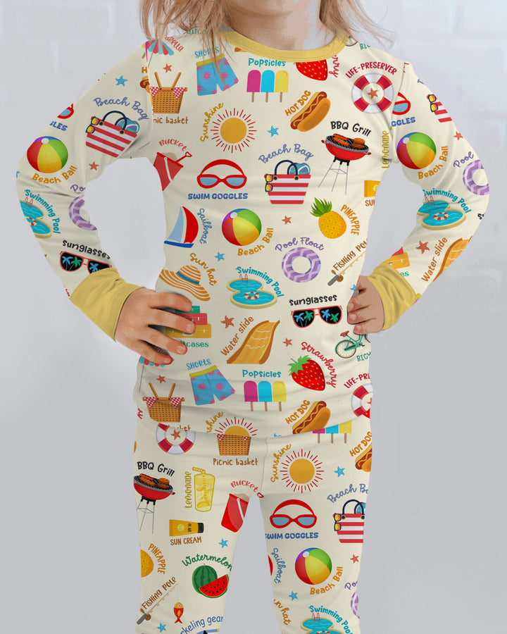Love Summer Bamboo Two Piece Long Sleeve Pajama Set