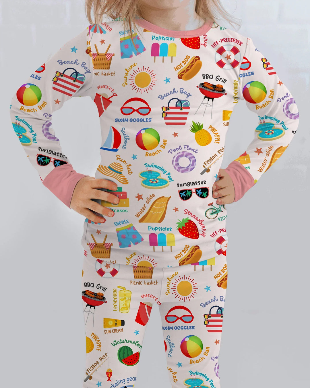 Love Summer Bamboo Two Piece Long Sleeve Pajama Set