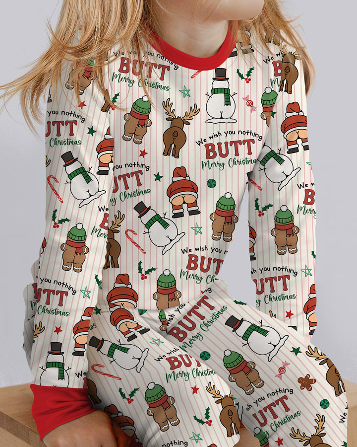 We Wish You Nothing Butt Merry Bamboo Two Piece Long Sleeve Pajama Set