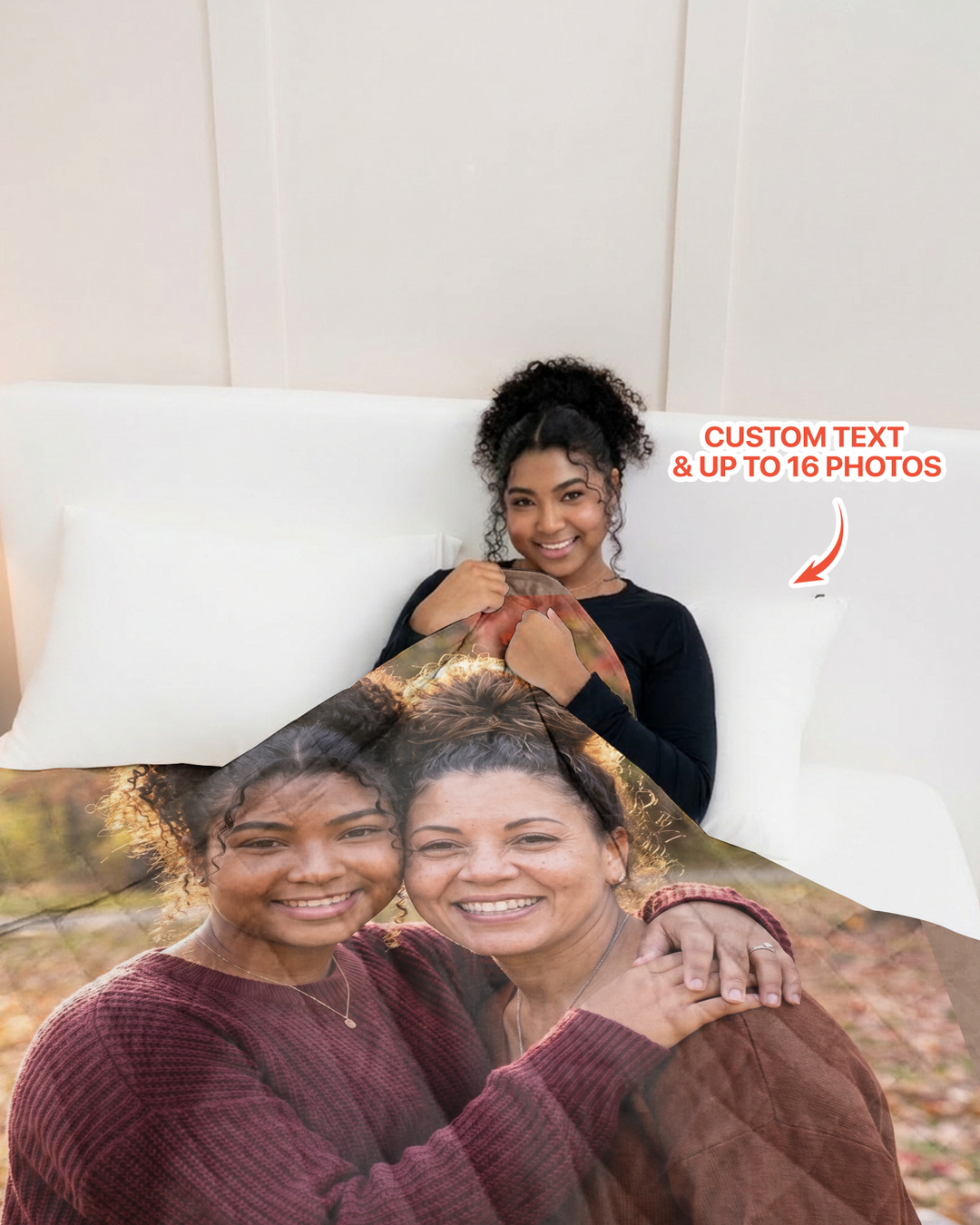 Custom Photo Collage Family Bamboo Quilt Blanket