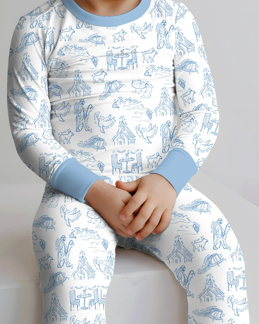 Psalm 23 Sketch Bamboo Two Piece Long Sleeve Pajama Set