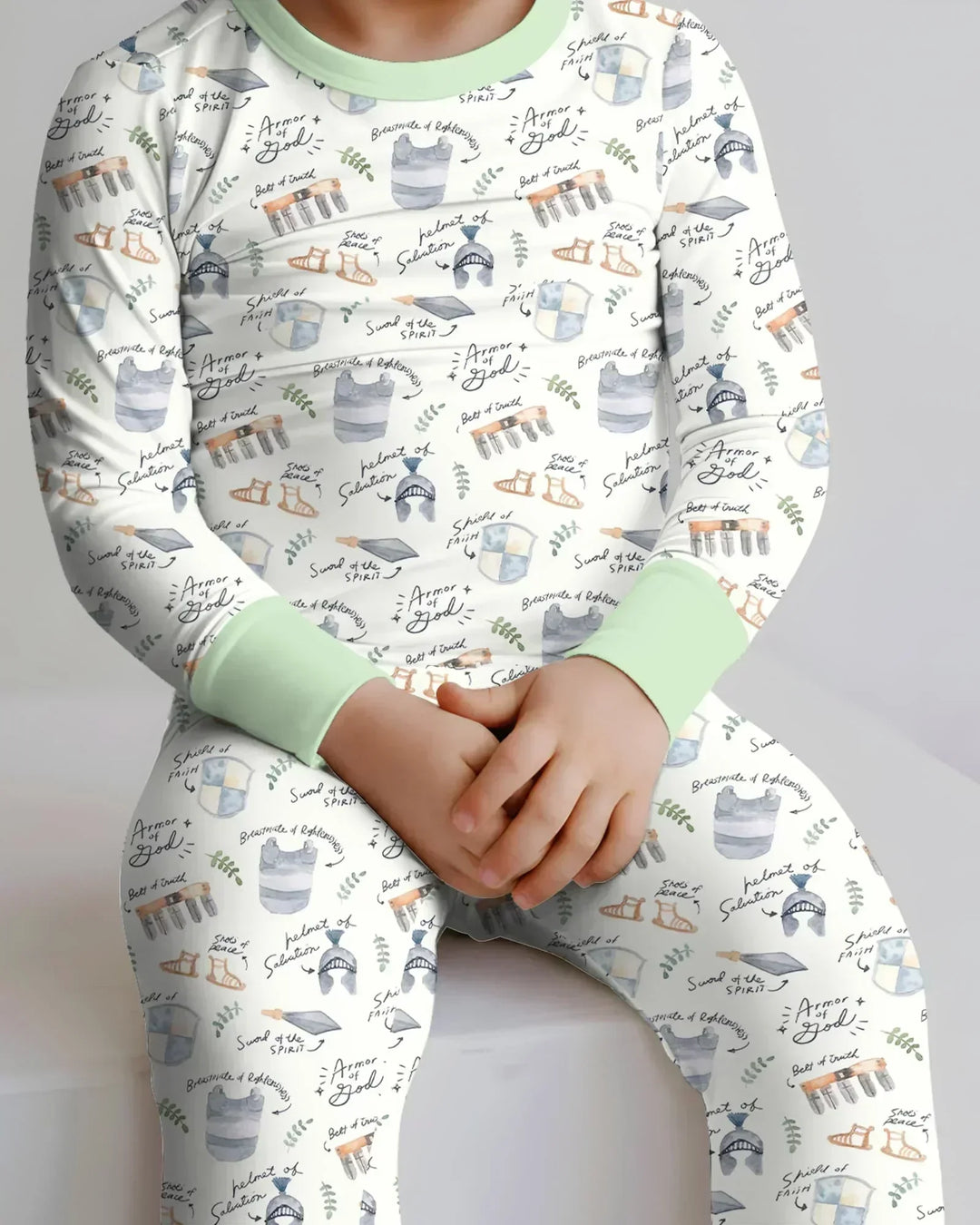 Ephesians 6:10-18 Armor of God Bamboo Two Piece Long Sleeve Pajama Set