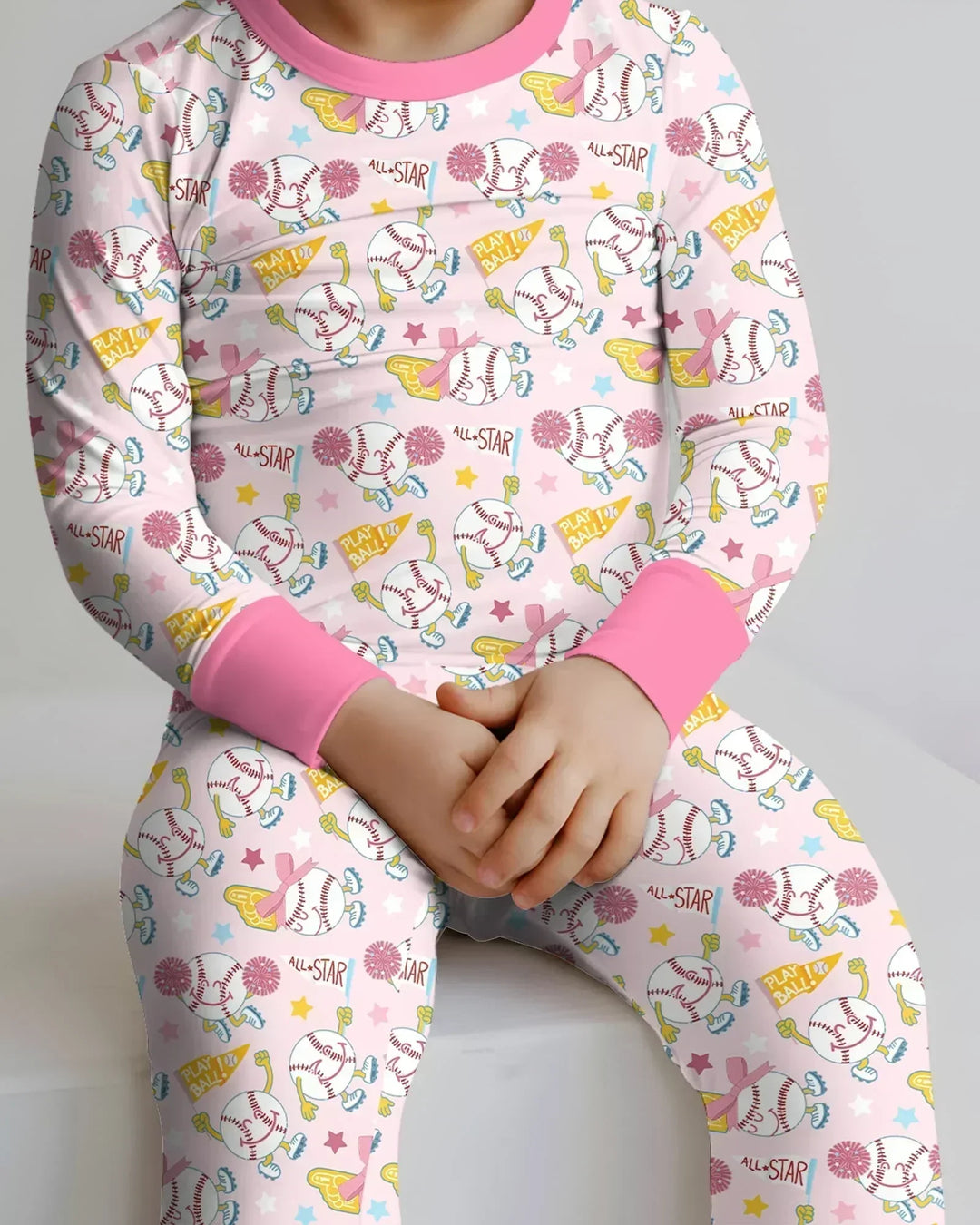 Baseball Crew Bamboo Two Piece Long Sleeve Pajama Set