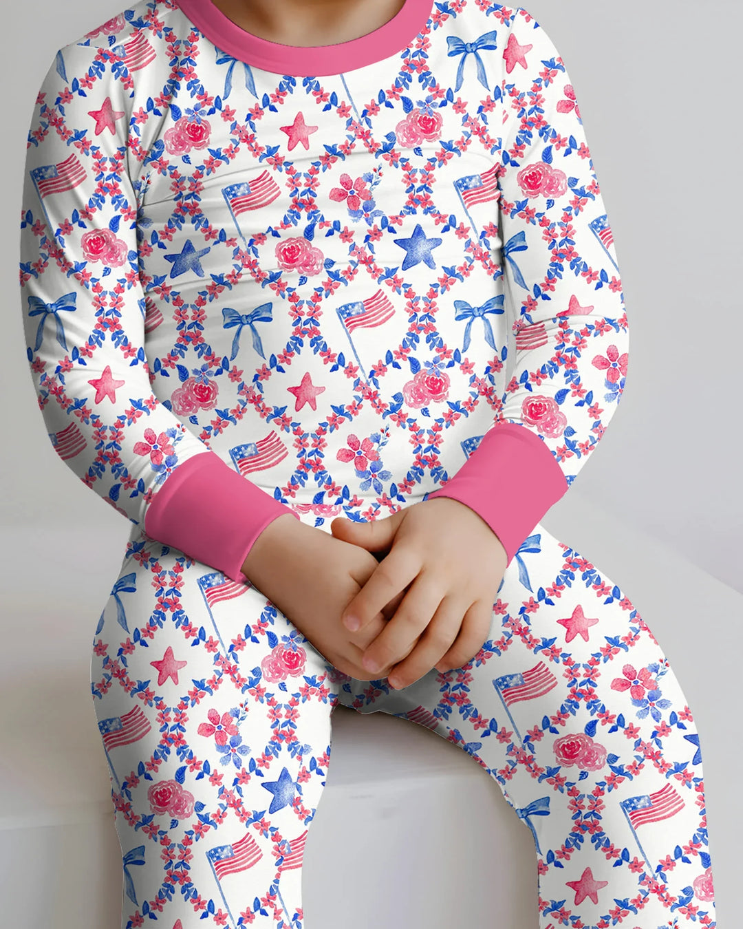 Americana Bloom Two Piece Long Sleeve Pajama Set