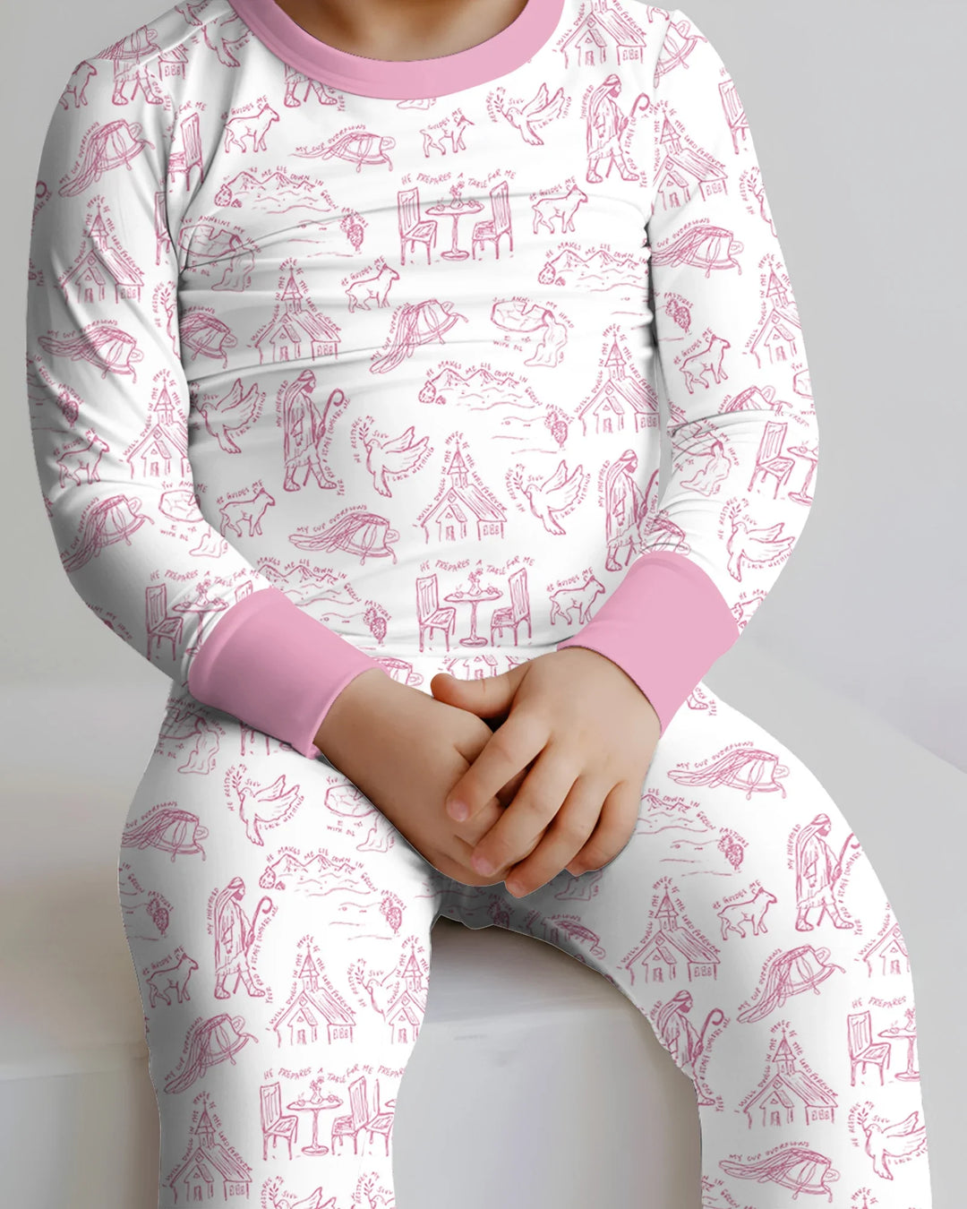 Psalm 23 Sketch Bamboo Two Piece Long Sleeve Pajama Set