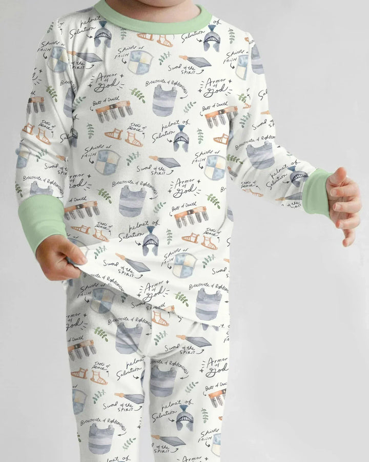 Ephesians 6:10-18 Armor of God Bamboo Two Piece Long Sleeve Pajama Set