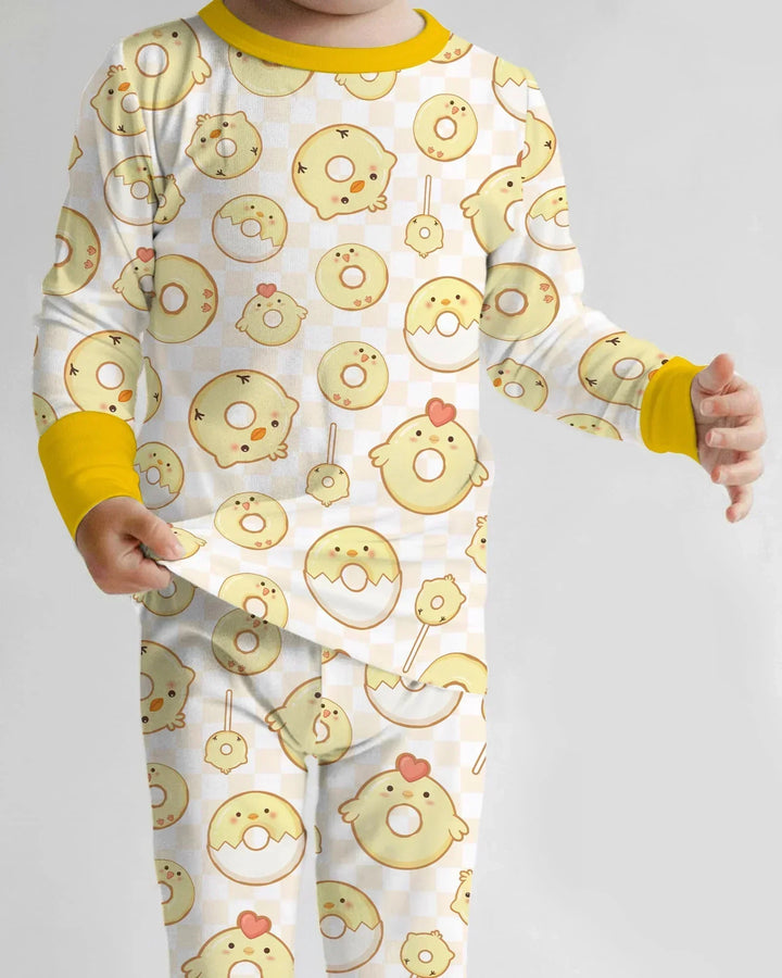 Easter Donuts Bamboo Two Piece Long Sleeve Pajama Set