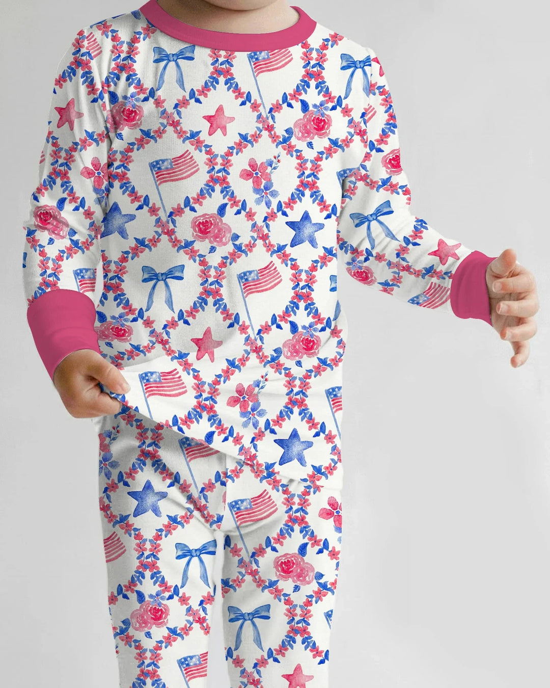 Americana Bloom Two Piece Long Sleeve Pajama Set