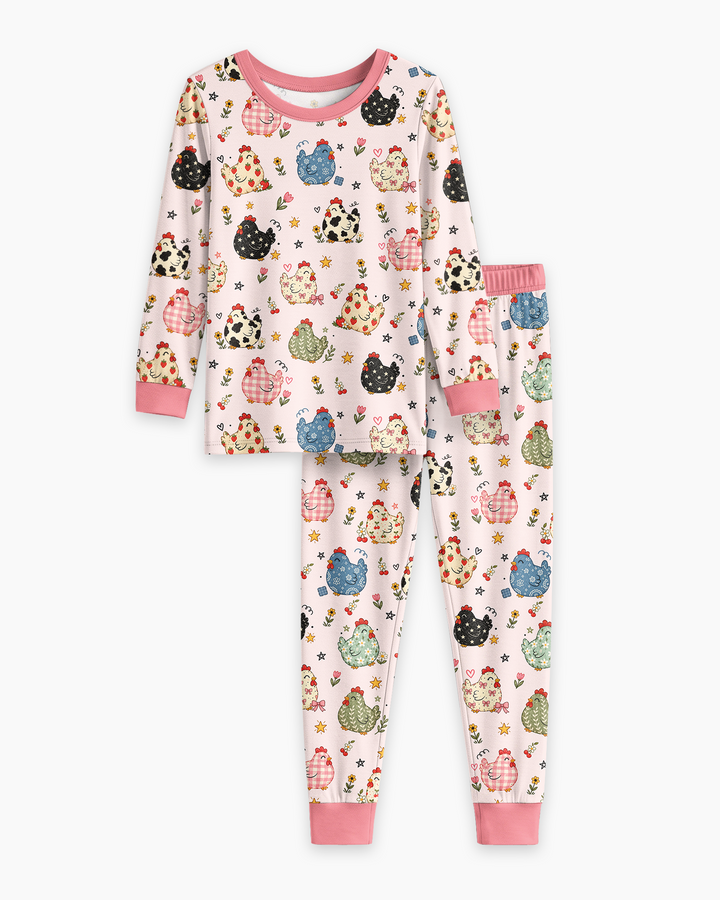 Chicken Lover Bamboo Two Piece Long Sleeve Pajama Set