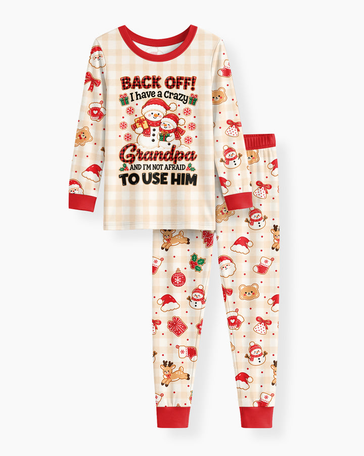Back Off I Have A Crazy Grandpa Bamboo Two Piece Long Sleeve Pajama Set