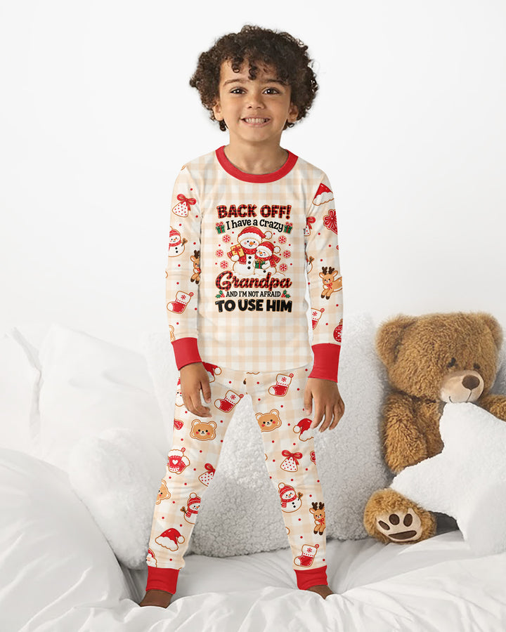 Back Off I Have A Crazy Grandpa Bamboo Two Piece Long Sleeve Pajama Set
