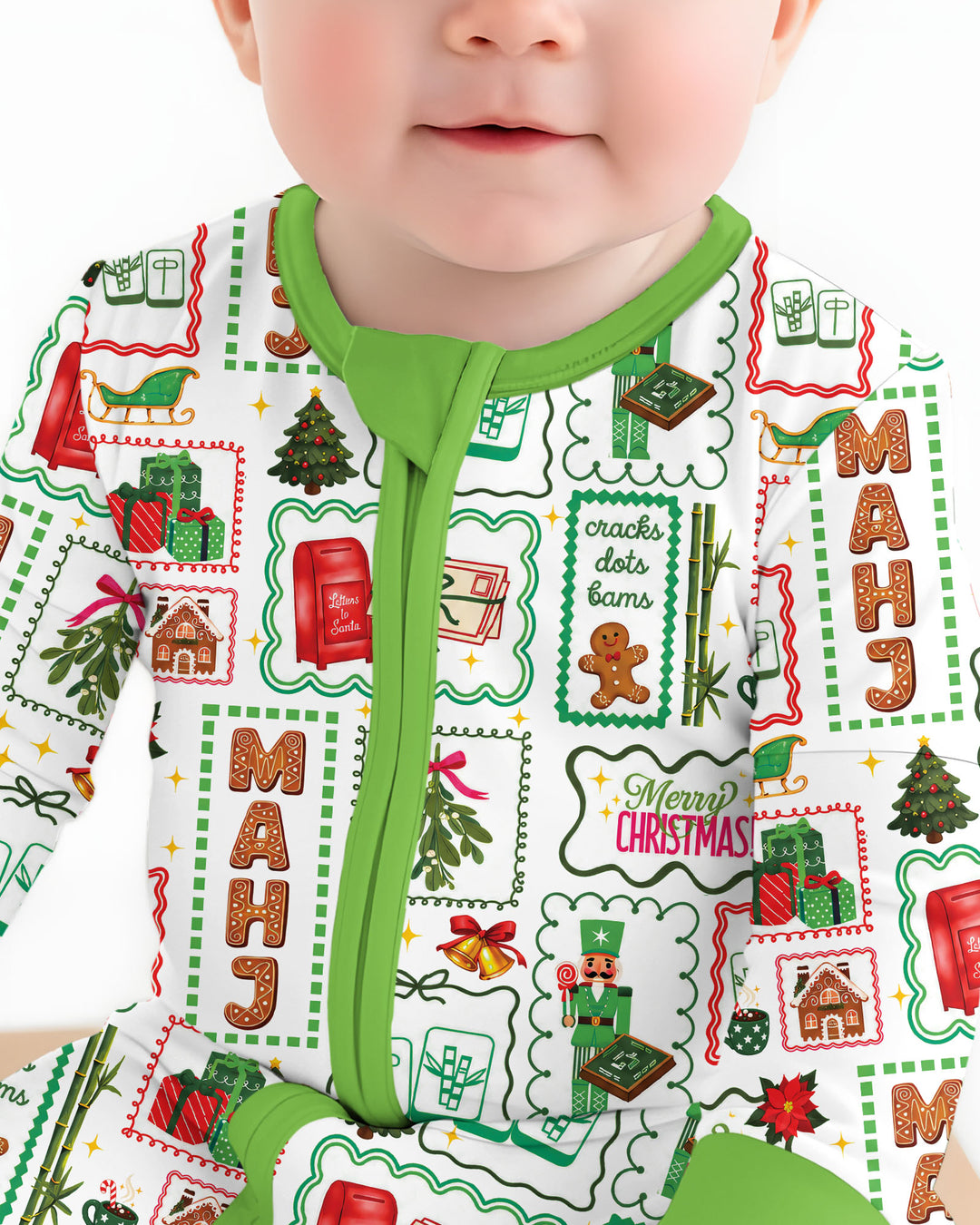 Preppy Christmas Mahjong Bamboo Convertible Zippy