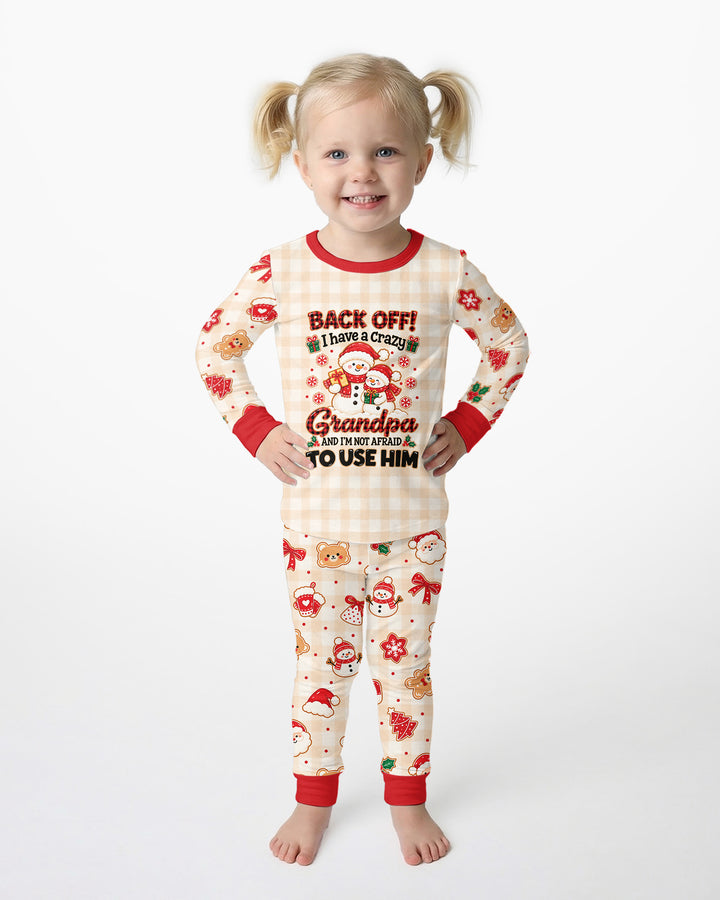Back Off I Have A Crazy Grandpa Bamboo Two Piece Long Sleeve Pajama Set