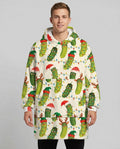 Cheerful Christmas Pickle Bamboo Blanket Hoodie
