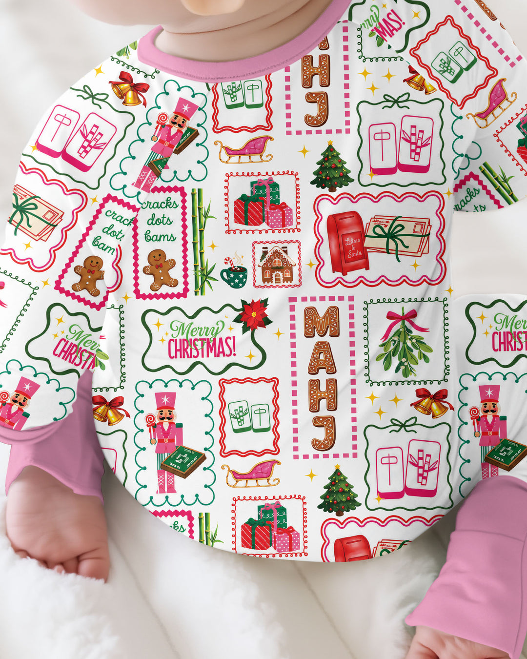 Preppy Christmas Mahjong Bamboo Convertible Zippy