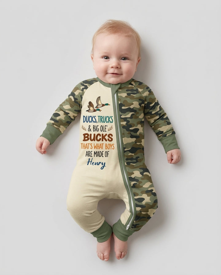 Custom Name Ducks, Trucks & Big Ole' Bucks Bamboo Convertible Zippy