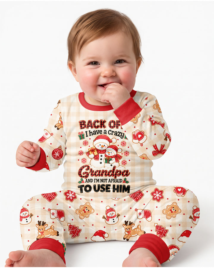 Back Off I Have A Crazy Grandpa Bamboo Two Piece Long Sleeve Pajama Set