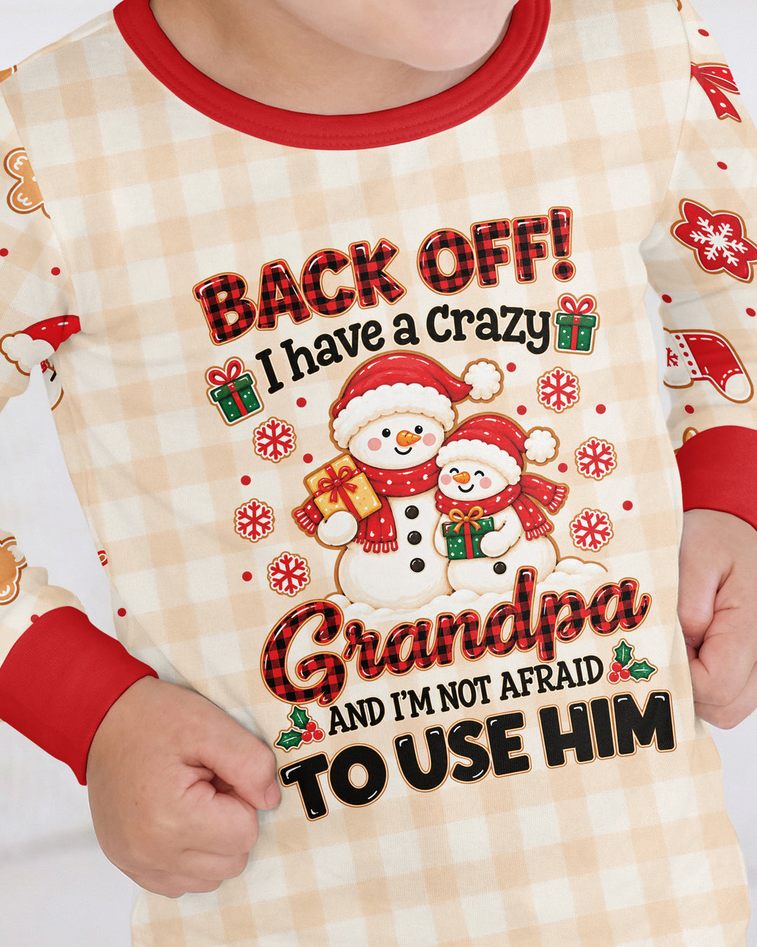 Back Off I Have A Crazy Grandpa Bamboo Two Piece Long Sleeve Pajama Set