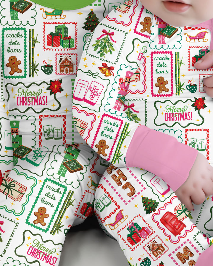Preppy Christmas Mahjong Bamboo Convertible Zippy