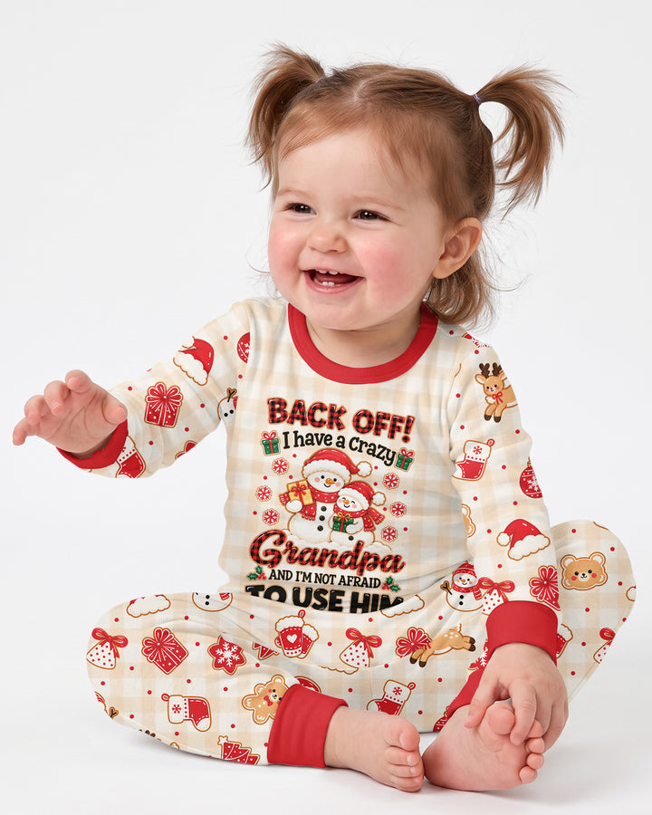 Back Off I Have A Crazy Grandpa Bamboo Two Piece Long Sleeve Pajama Set