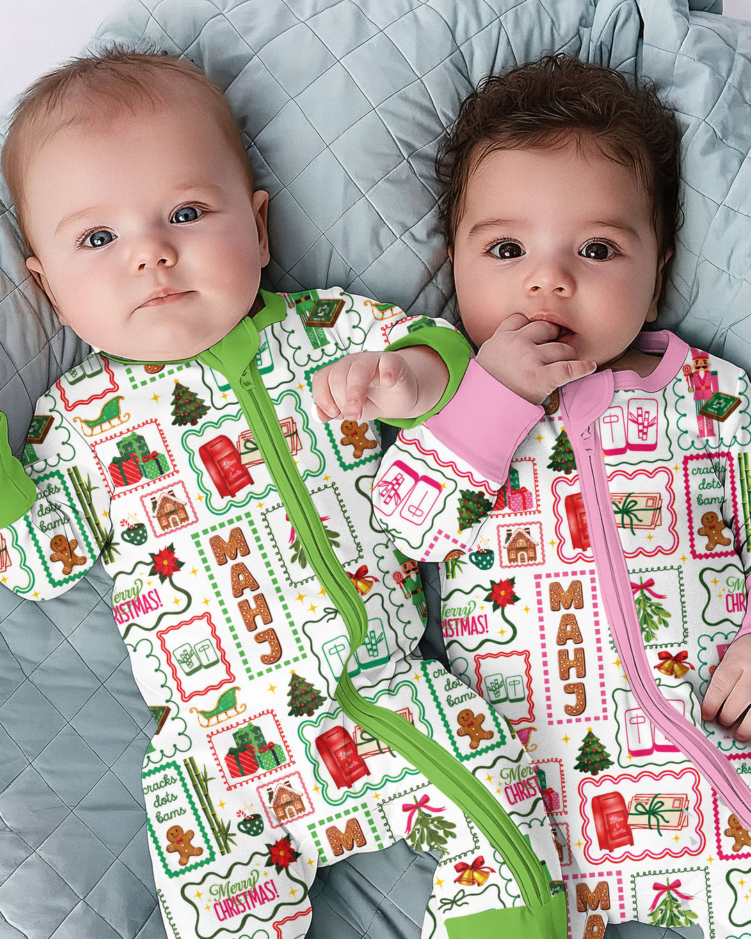 Preppy Christmas Mahjong Bamboo Convertible Zippy