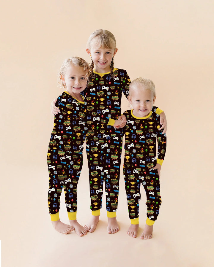 Leveled Up Daddy & Me Matching Bamboo Two Piece Long Sleeve Pajama Set