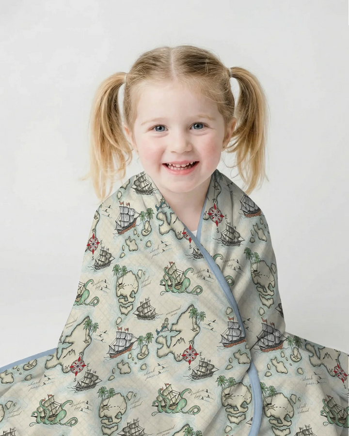 Pirate Treasure Map Quest  Bamboo Blanket