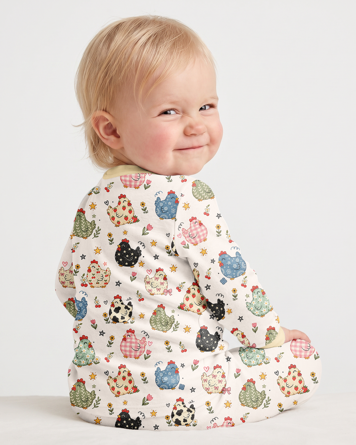 Chicken Lover Bamboo Two Piece Long Sleeve Pajama Set