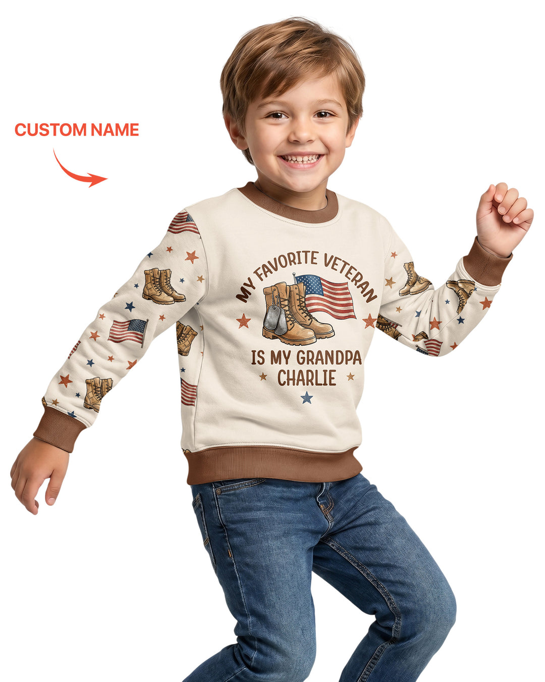 My Favorite Veteran Is My Grandpa Bamboo Crewneck Sweatshirt