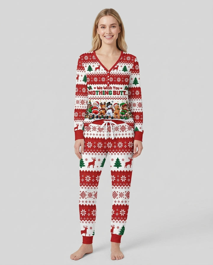 We Wish You Nothing Butt A Merry Christmas Bamboo Women Pajama Set
