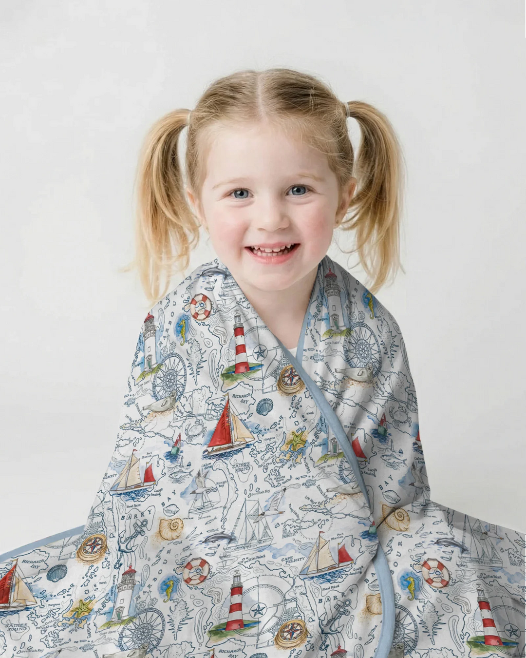 Seaside Adventure Map Bamboo Blanket