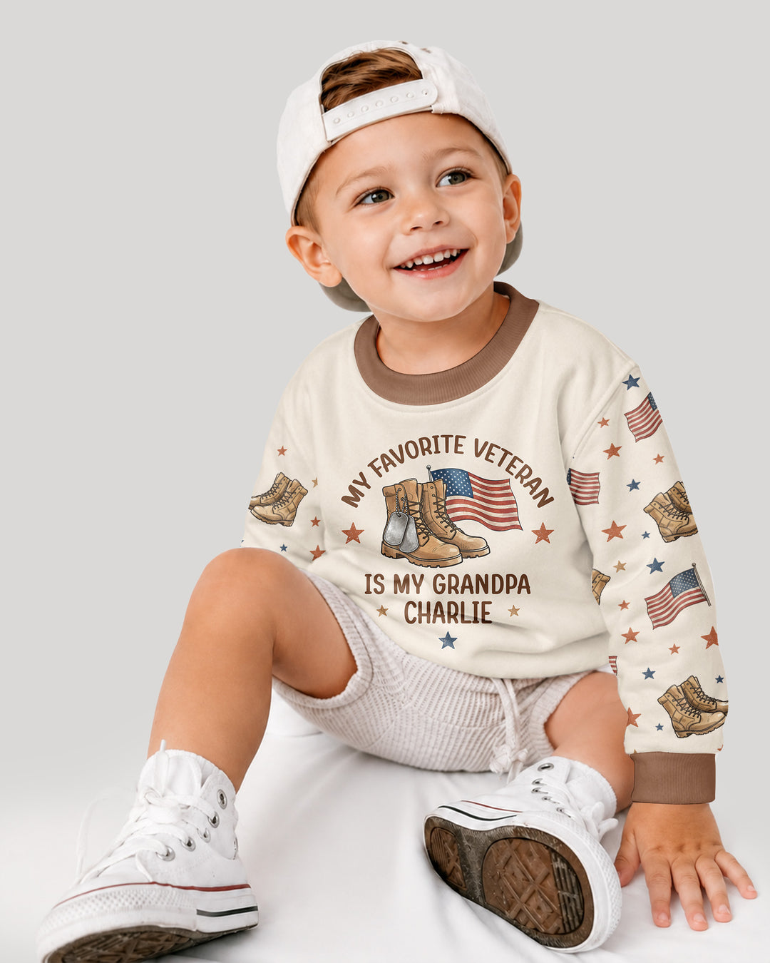 My Favorite Veteran Is My Grandpa Bamboo Crewneck Sweatshirt