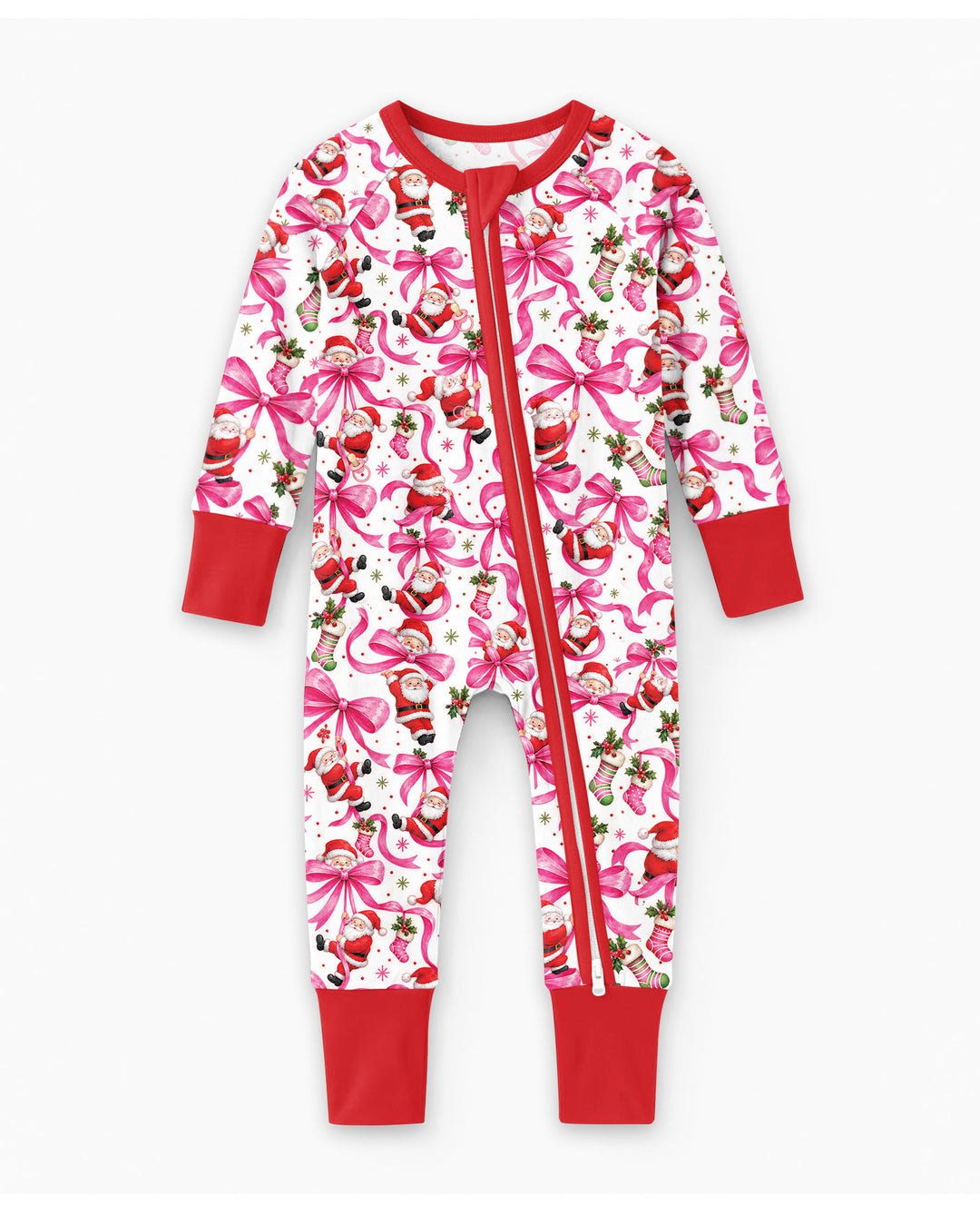 Pink Christmas Santa Bows Bamboo Convertible Zippy