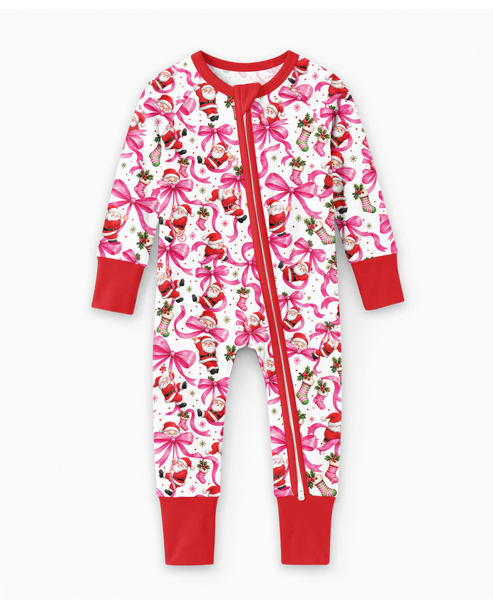Pink Christmas Santa Bows Bamboo Convertible Zippy