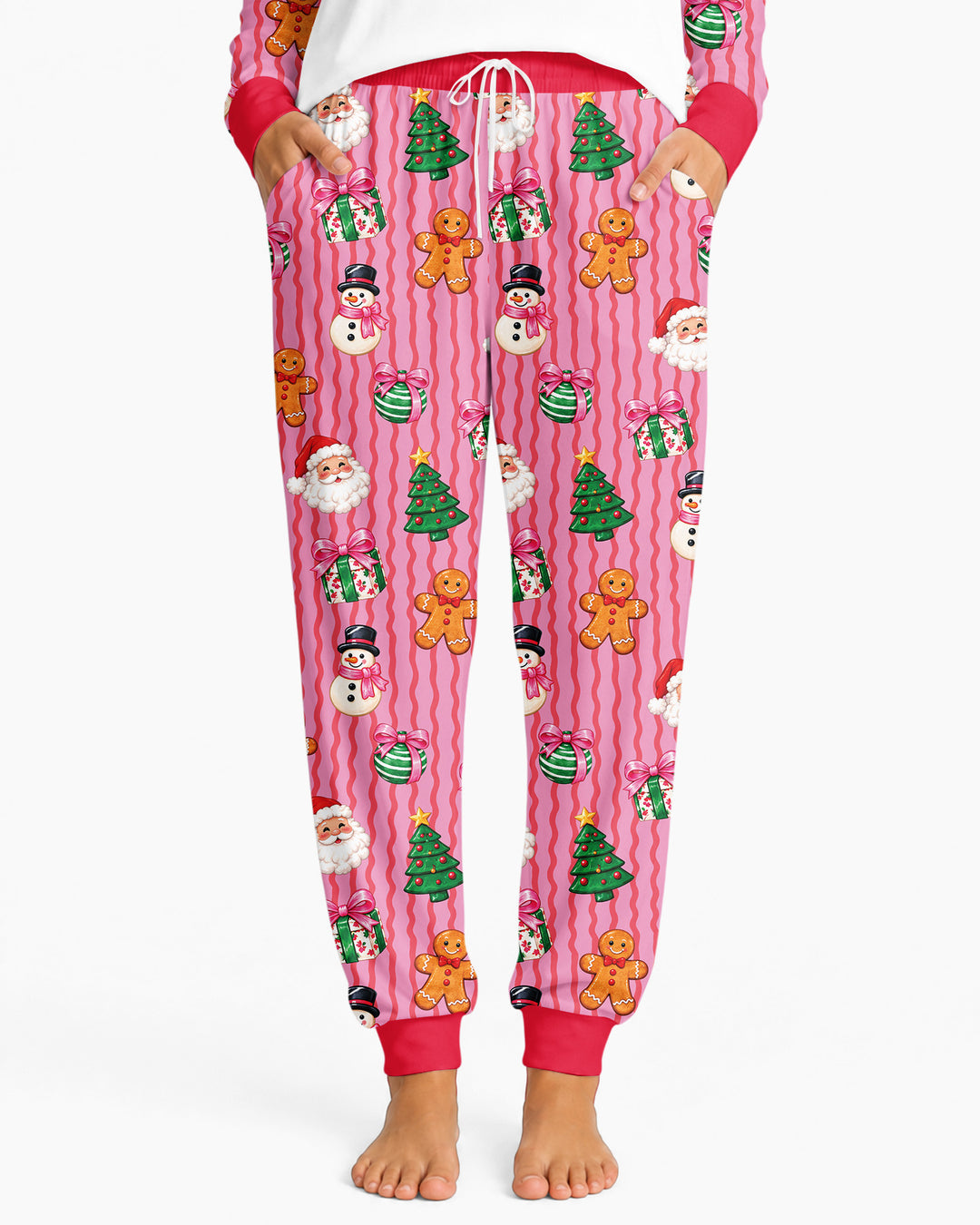 Holly Jolly Custom Name Mommy & Me Matching Bamboo Women Pajama Set