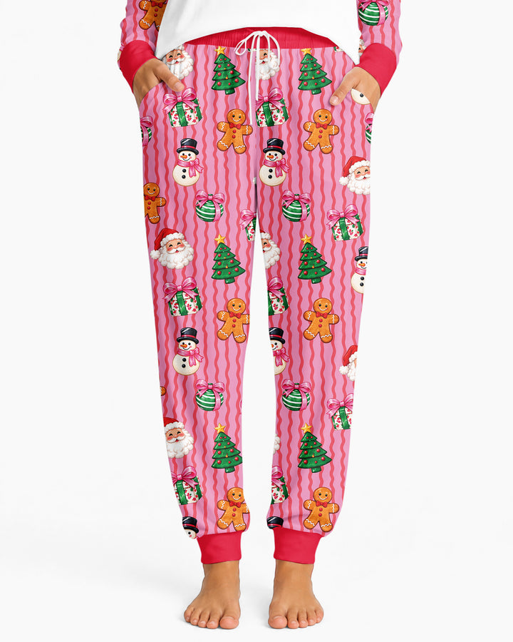 Holly Jolly Custom Name Mommy & Me Matching Bamboo Women Pajama Set
