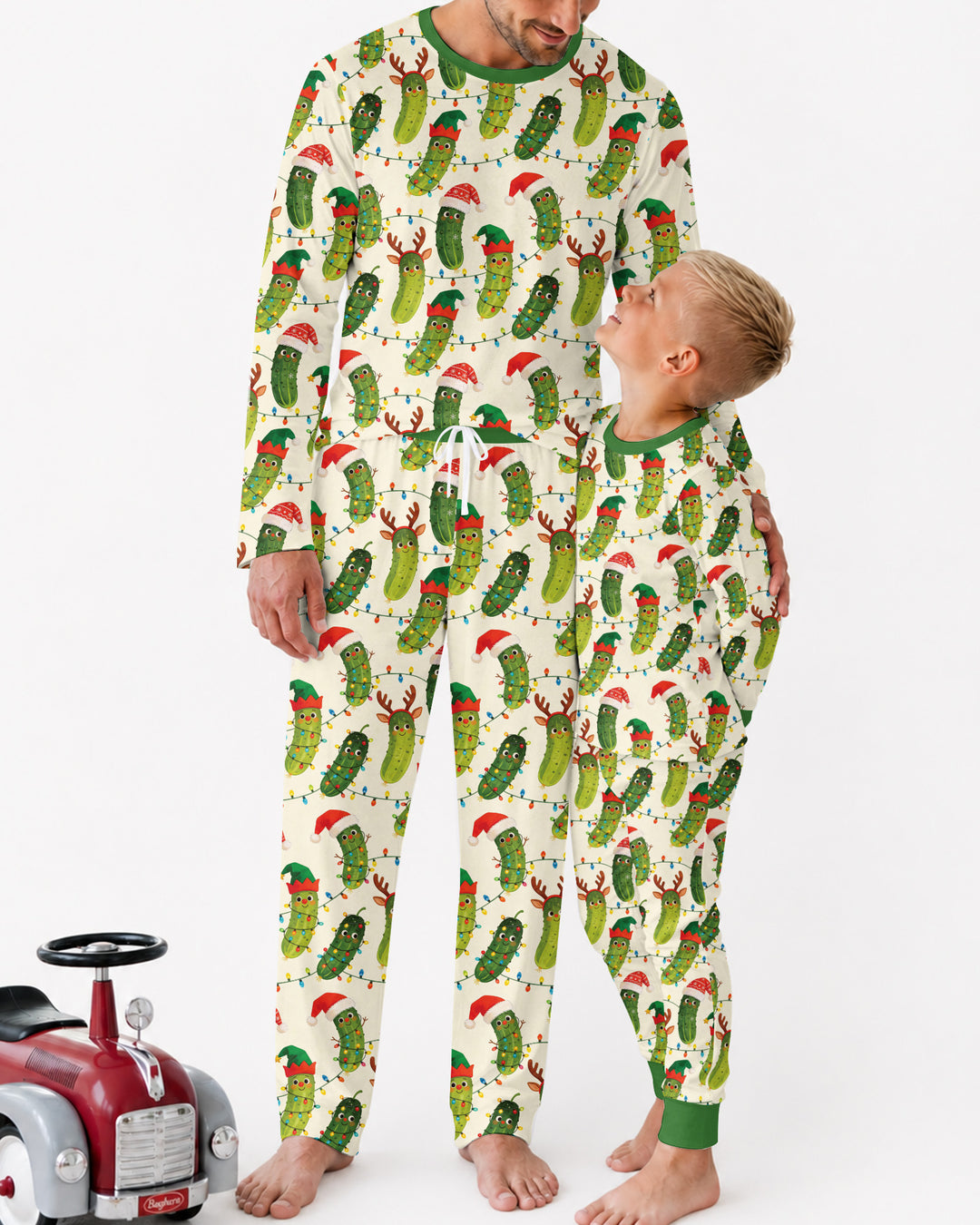 Cheerful Christmas Pickle Bamboo Men's Pajama Set