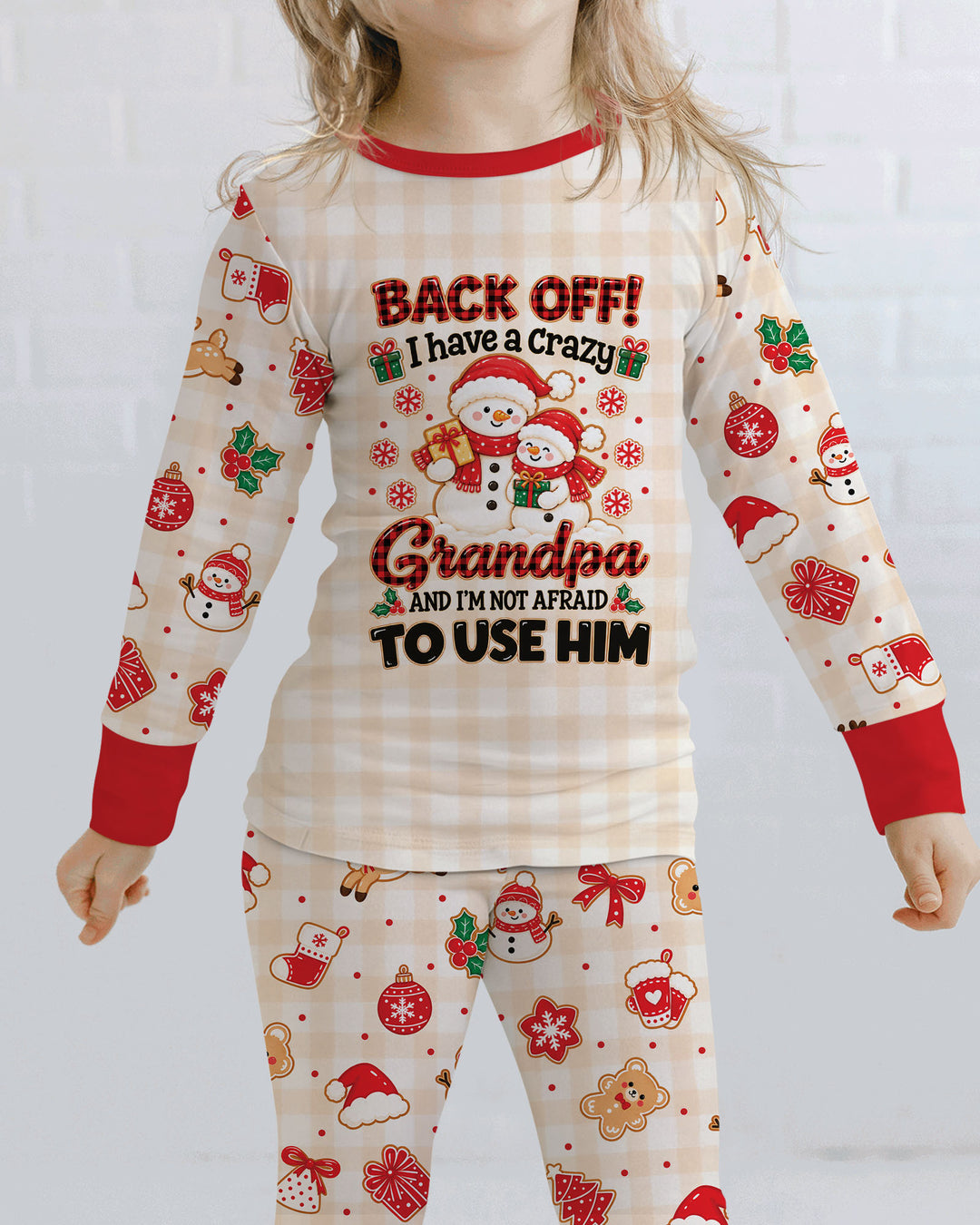 Back Off I Have A Crazy Grandpa Bamboo Two Piece Long Sleeve Pajama Set