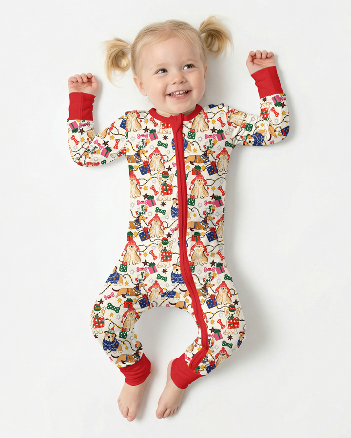 Jolly Christmas Pup Bamboo Convertible Zippy